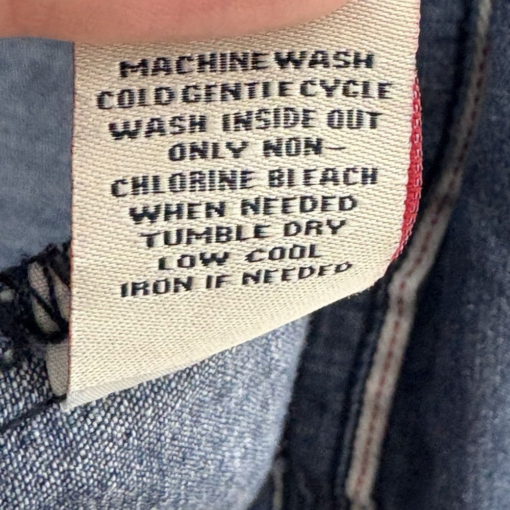 Heritage America Men 2XL Denim Jacket Grunge Flannel Patch Distressed Streetwear - Picture 10 of 15